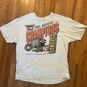 Vintage 1991 University of Washington National Champions Huskies T-Shirt Men’sXL